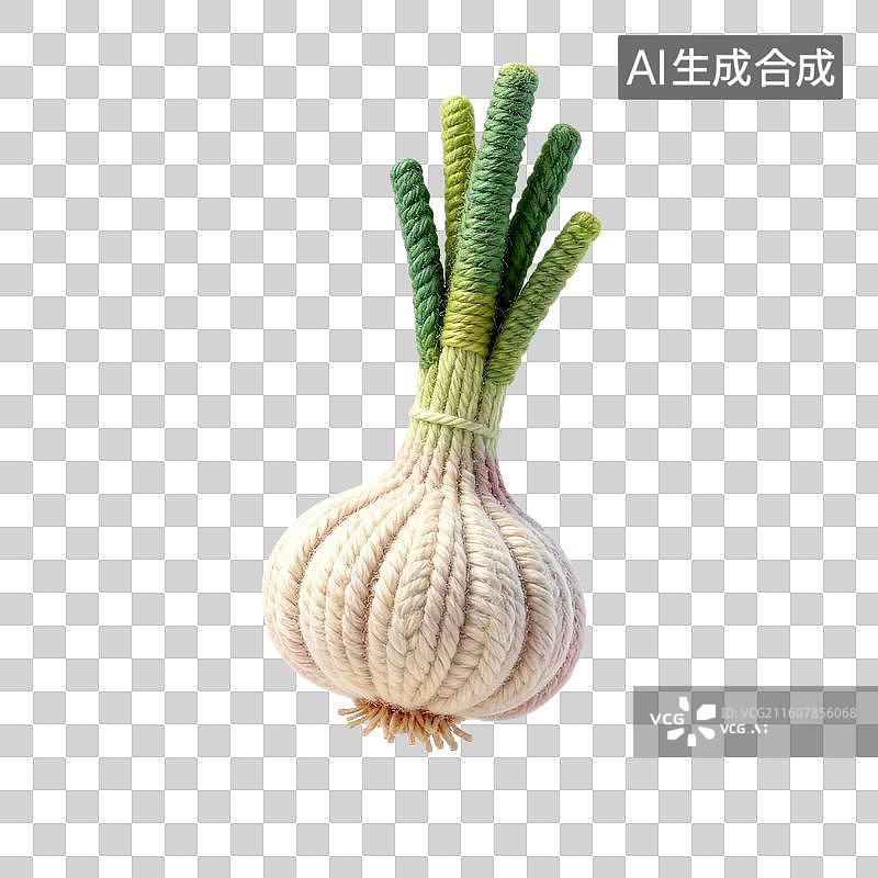 【AI数字艺术】手工钩织的大蒜图片素材