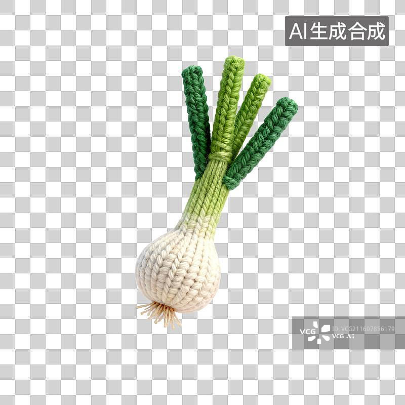 【AI数字艺术】手工钩织的大蒜形象图片素材