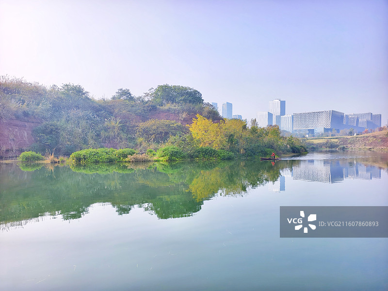 成都天府新区兴隆湖国家湿地公园秋天图片素材