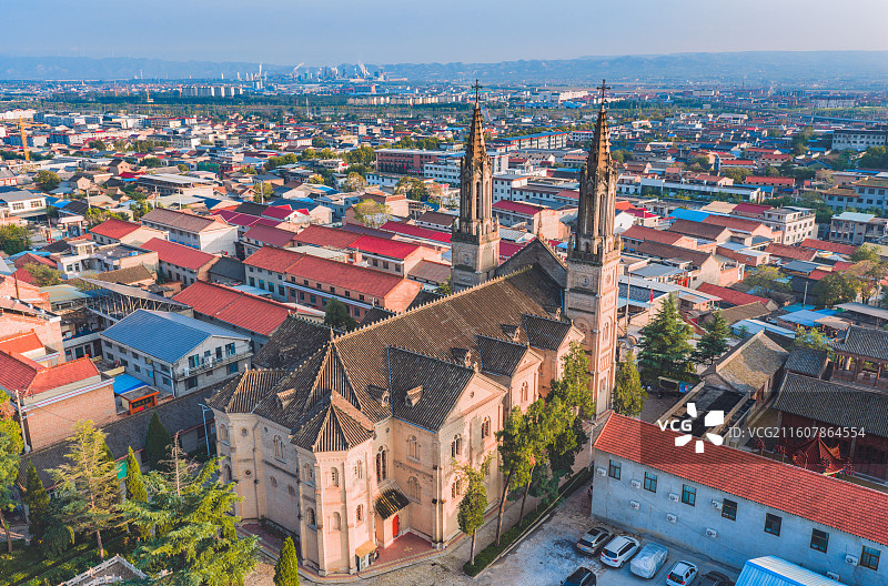 山西新绛县天主教堂图片素材