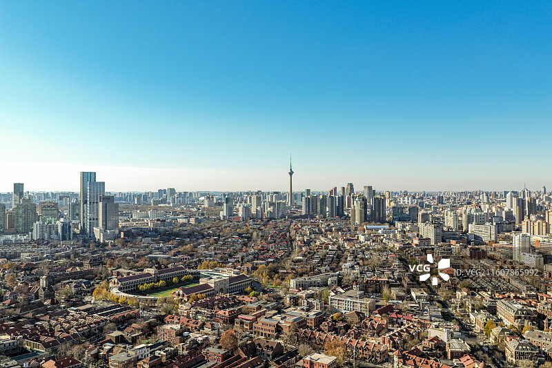 天津航拍城市天际线图片素材