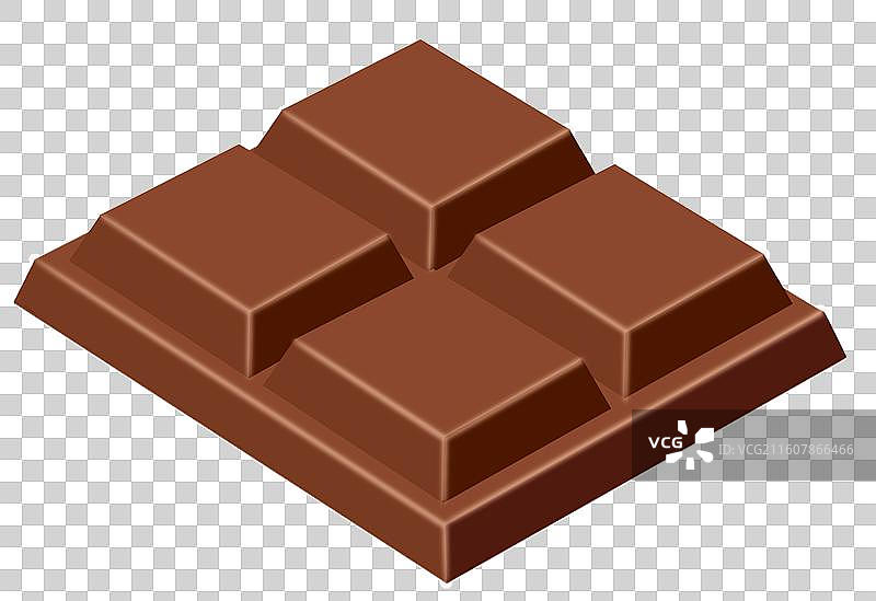 方形巧克力棕色免扣元素图片素材