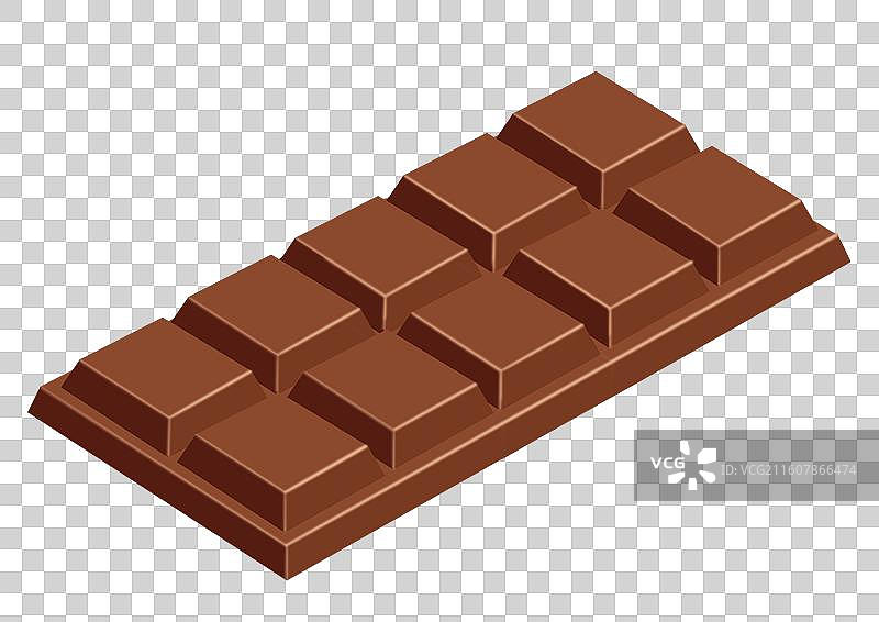 长条巧克力棕色方形免扣元素图片素材