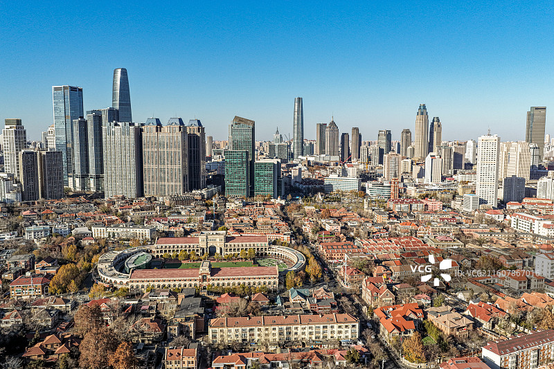 天津航拍城市天际线图片素材