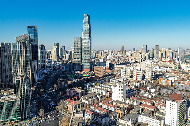 天津航拍城市天际线图片素材