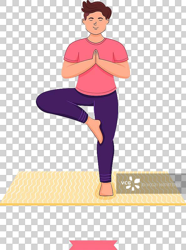 国际瑜伽日平面设计，人们在练习瑜伽图片素材