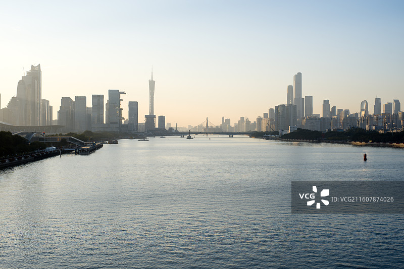 琶洲大桥看珠江黄昏图片素材