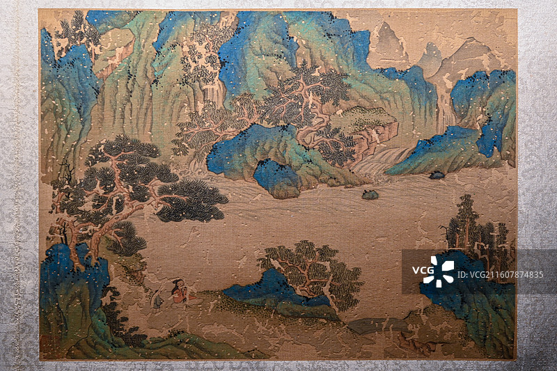 广东广州艺术博物馆展出的文徵明家族书画文物图片素材