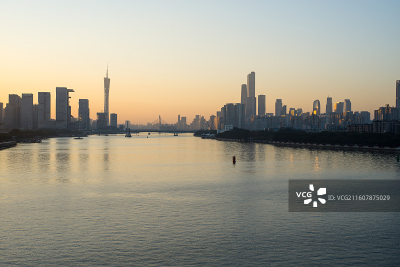 琶洲大桥看珠江黄昏图片素材