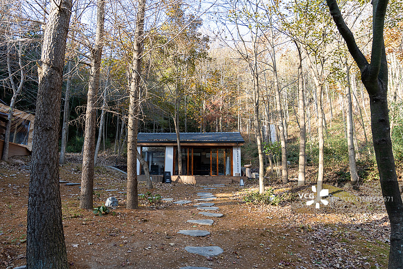 新中式禅意民宿室内外景色图片素材