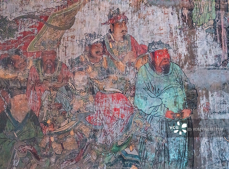 山西新绛县稷益庙东墙壁画图片素材