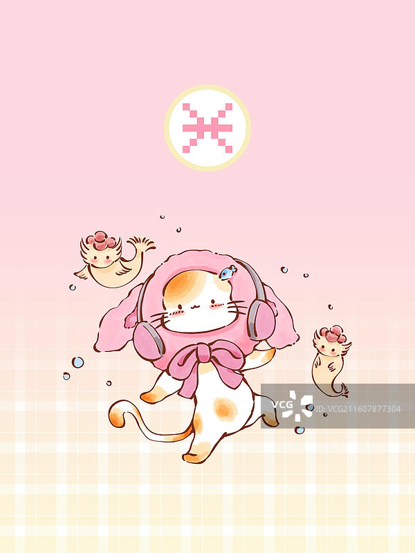 可爱卡通十二星座插画组图套图合集图片素材