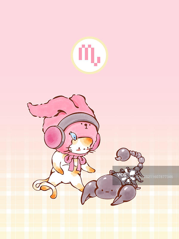 可爱卡通十二星座插画组图套图合集图片素材