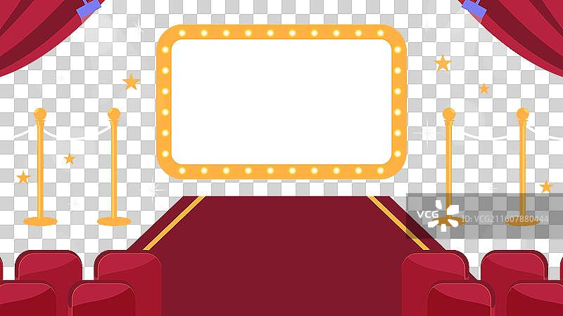 手绘电影首映式网络研讨会模板图片素材