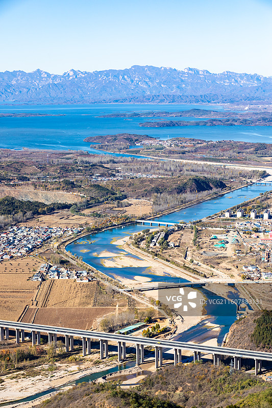 俯瞰北京密云水库风光图片素材