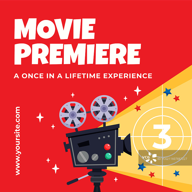 电影相关的扁平化Instagram帖子合集图片素材