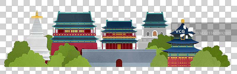北京古建筑的天际线图片素材