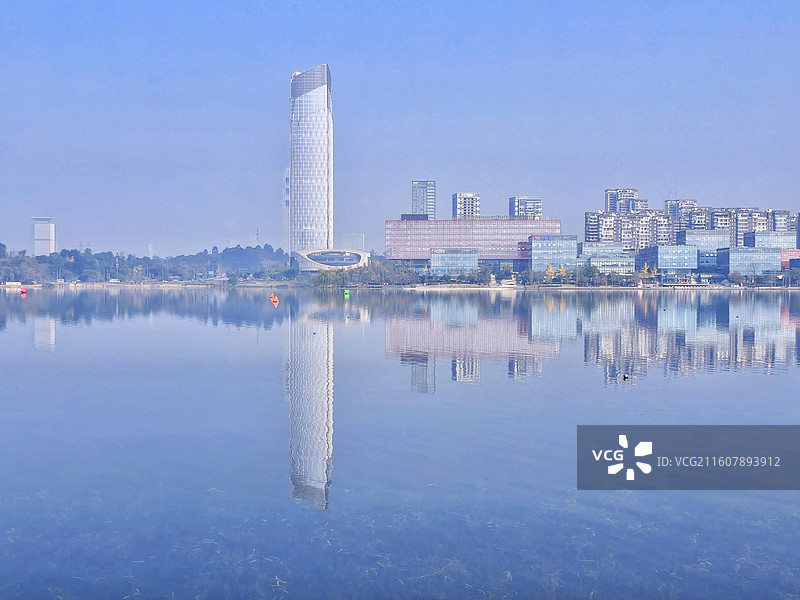 成都天府新区兴隆湖国家湿地公园秋天图片素材