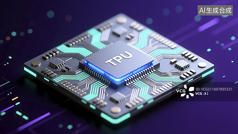 【AI数字艺术】TPU芯片特写图片素材