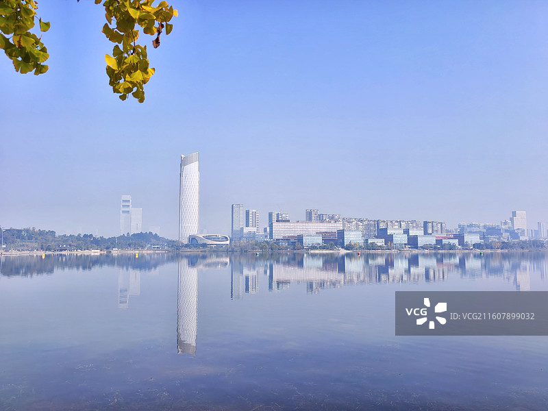 成都天府新区兴隆湖国家湿地公园秋天图片素材