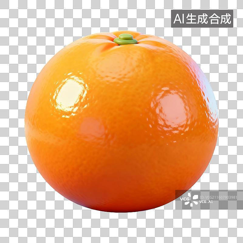 【AI数字艺术】3D渲染，卡通水果，橙子，橘子，水果，沃柑，砂糖橘，春节新年，传统节日，免抠元素图片素材