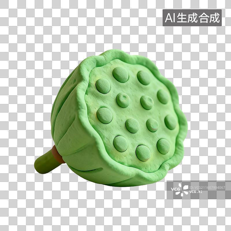 【AI数字艺术】3D渲染，夏天的莲蓬，莲子，处暑，植物免抠元素图片素材
