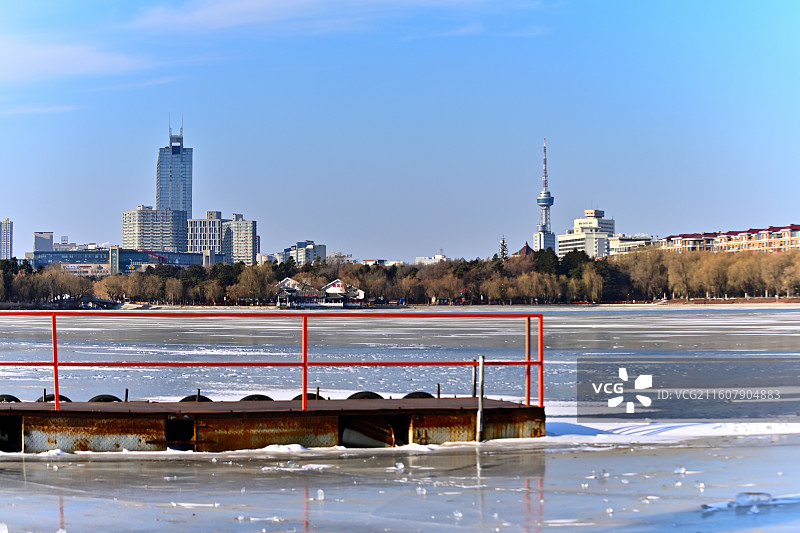 长春南湖公园的冬天景色图片素材