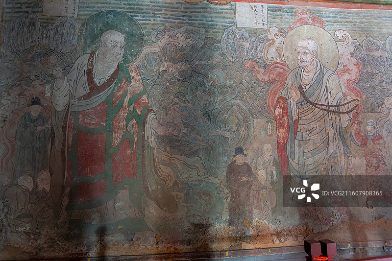 天津蓟州独乐寺观音阁元代壁画图片素材
