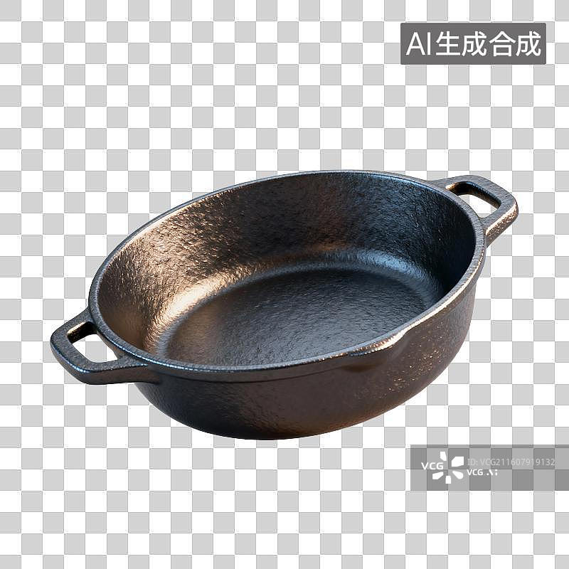 【AI数字艺术】3D渲染，铸铁锅，户外活动，露营，野餐，野炊，炊具，免抠元素图片素材