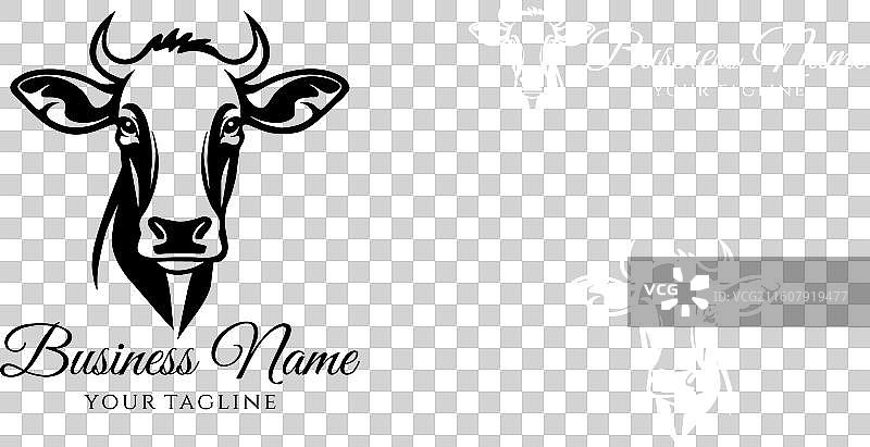 剪影牛头标志模板图片素材