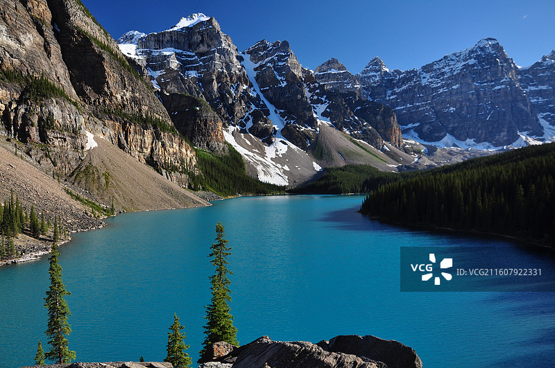 加拿大蓝色珍珠路易斯湖图片素材