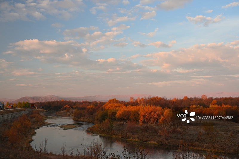 内蒙古恩和小镇的秋天图片素材