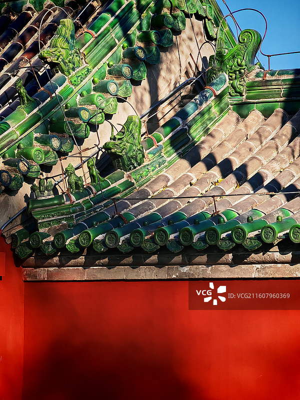 火神庙古建筑屋脊图片素材