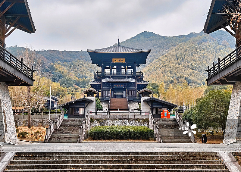 陆羽阁 浙江湖州长兴县大唐贡茶院景区内的核心建筑，是为了纪念“茶圣”陆羽而建，是展示茶文化的重要场所图片素材