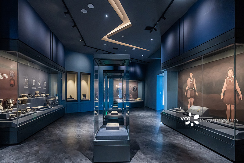 陕西省榆林市神木石峁博物馆展厅图片素材