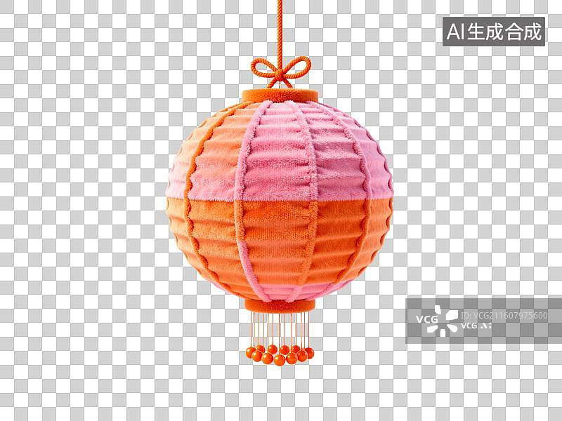 【AI数字艺术】粉橙双色传统灯笼悬挂展示图片素材