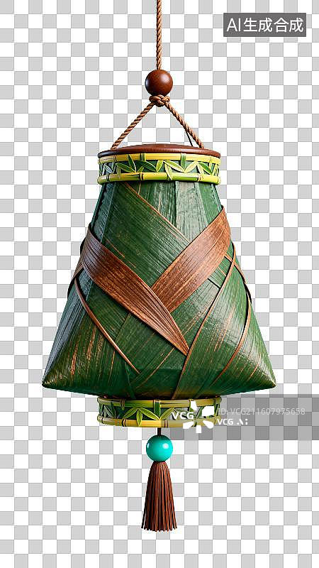 【AI数字艺术】竹叶编织吊灯装饰品图片素材