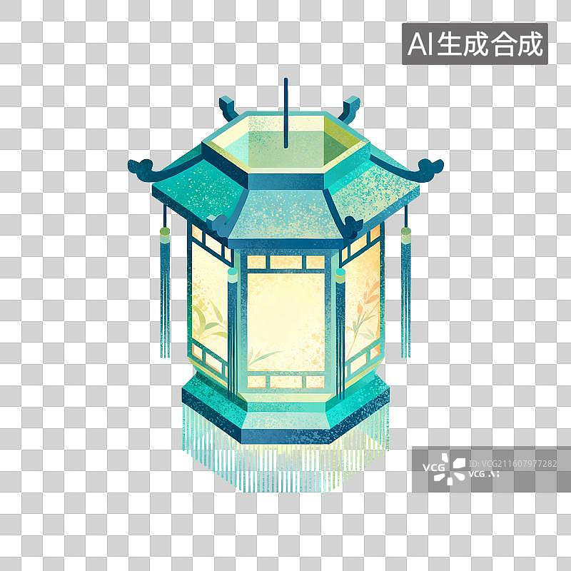 【AI数字艺术】中式灯笼插画图片素材