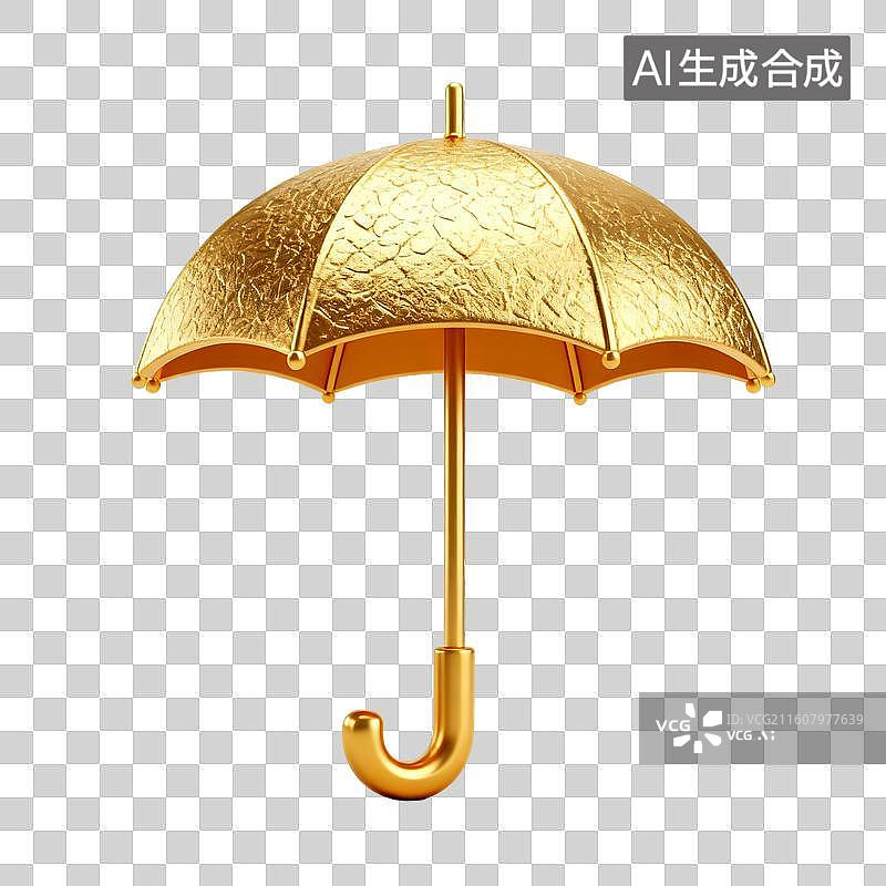 【AI数字艺术】金色雨伞象征保护与安全图片素材