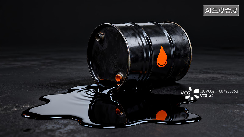 【AI数字艺术】油桶黑色漏油能源工业场景图片素材