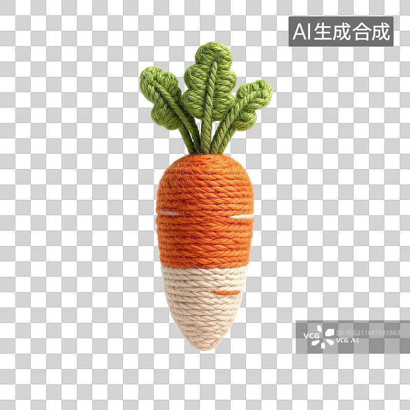 【AI数字艺术】手工钩织胡萝卜装饰品图片素材