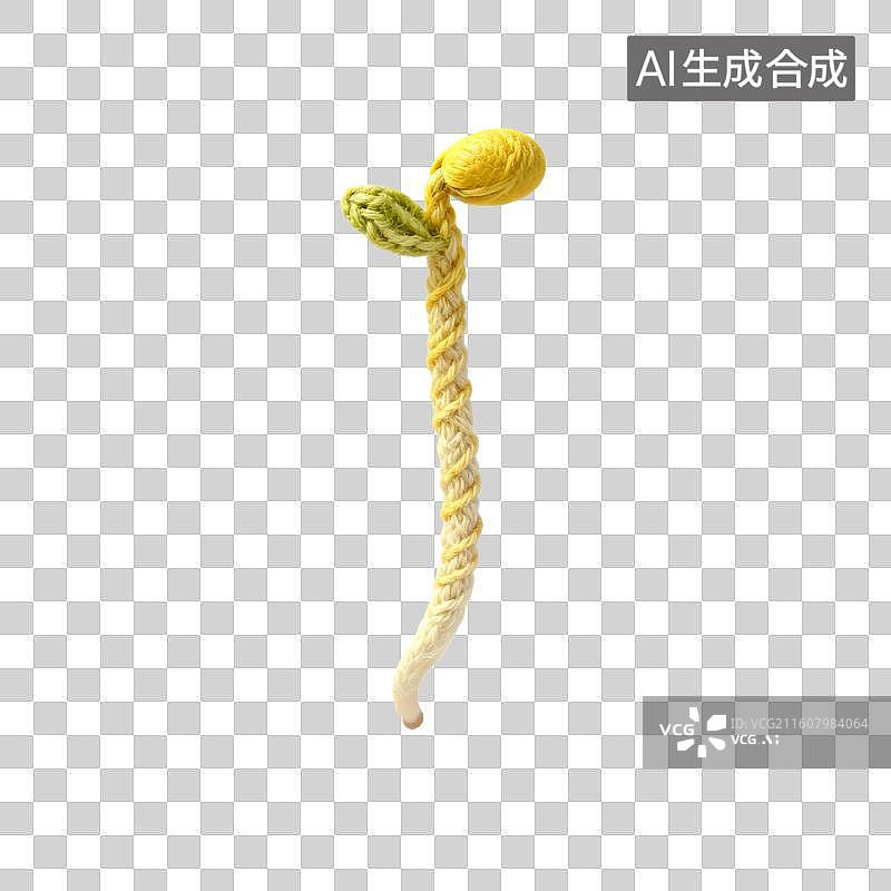 【AI数字艺术】近距离展示钩织的豆芽图片素材