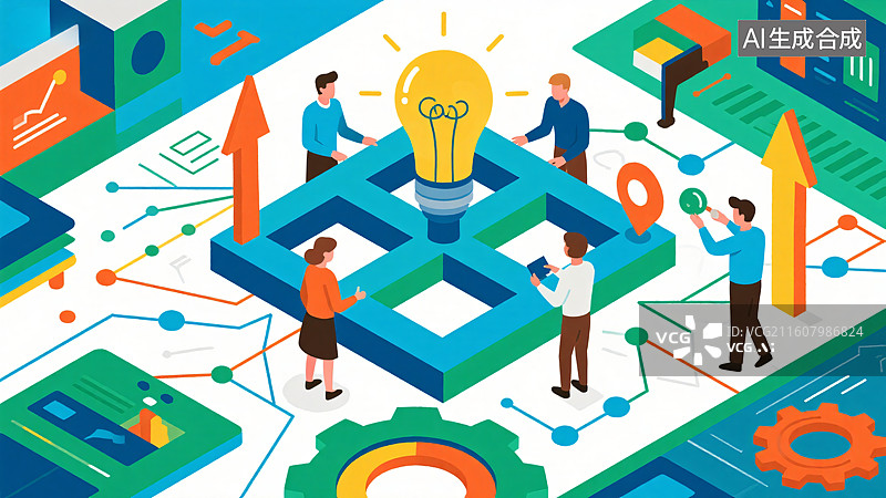 【AI数字艺术】未来职场：协作与创新图片素材