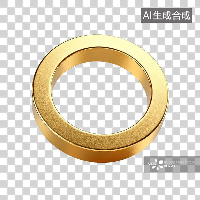 【AI数字艺术】免抠元素-金色金属环图片素材