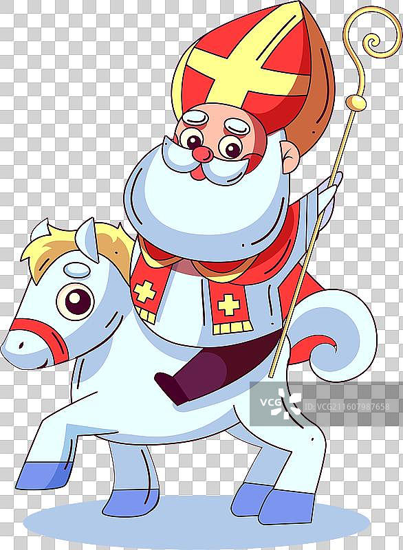 手绘的圣尼古拉斯图片素材