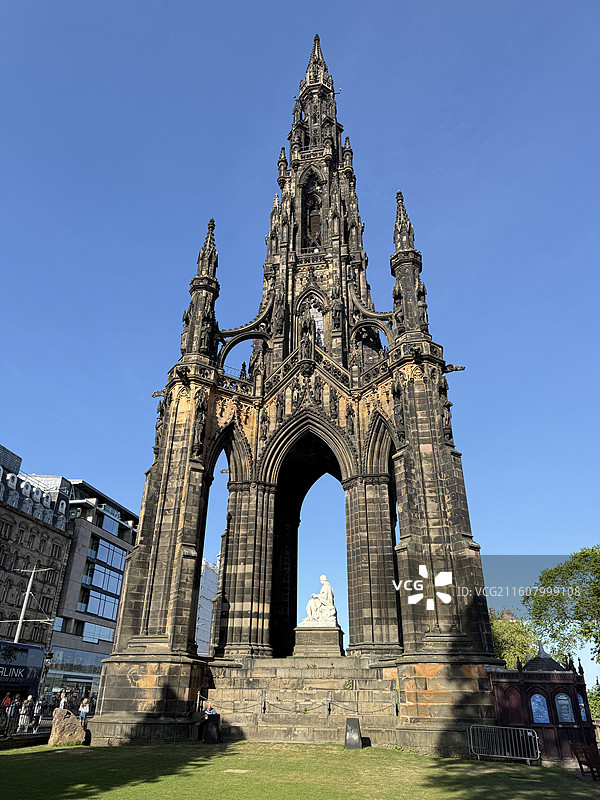 爱丁堡司各特纪念塔图片素材