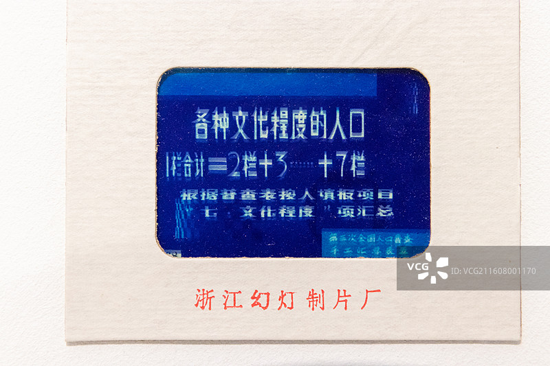 台州博物馆浙江省第十六届“中国统计开放日  1982年三人普培训幻灯片(一盒70张)浙江幻灯制片厂图片素材