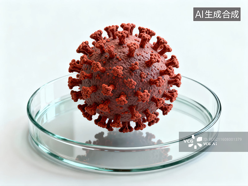 【AI数字艺术】病毒模型置于培养皿中图片素材