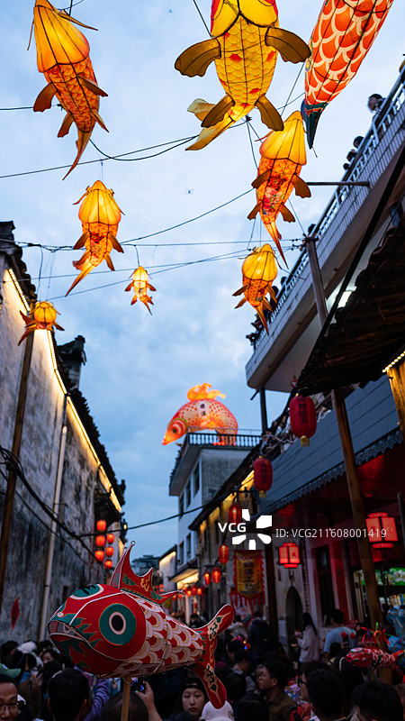 皖南渔灯图片素材