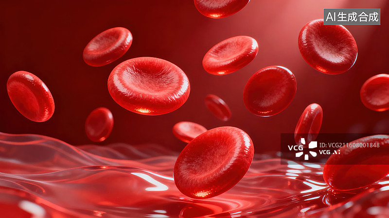 【AI数字艺术】红细胞在血液中流动图片素材